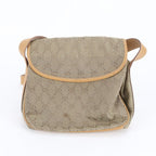 Gucci Vintage GG Canvas 001 0 Leather Shoulder Bag Crossbody Brown — view 3