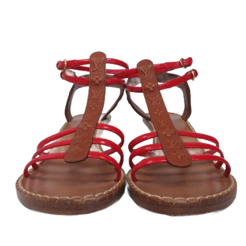 Louis Vuitton Monogram Wedge Sole Sandals Ankle Strap — view 3