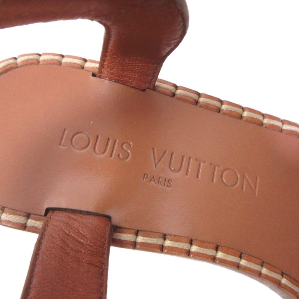 Louis Vuitton Monogram Wedge Sole Sandals Ankle Strap — view 7