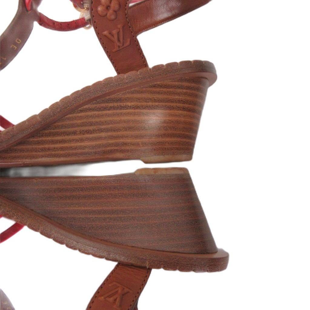 Louis Vuitton Monogram Wedge Sole Sandals Ankle Strap — view 8