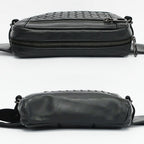 Bottega Veneta Ten Belt Bag Intrecciato Black Leather — view 3