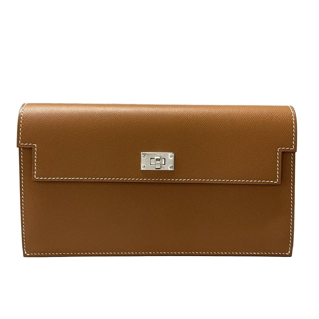 Hermes Wallet Kelly Pocket Long Gold Silver