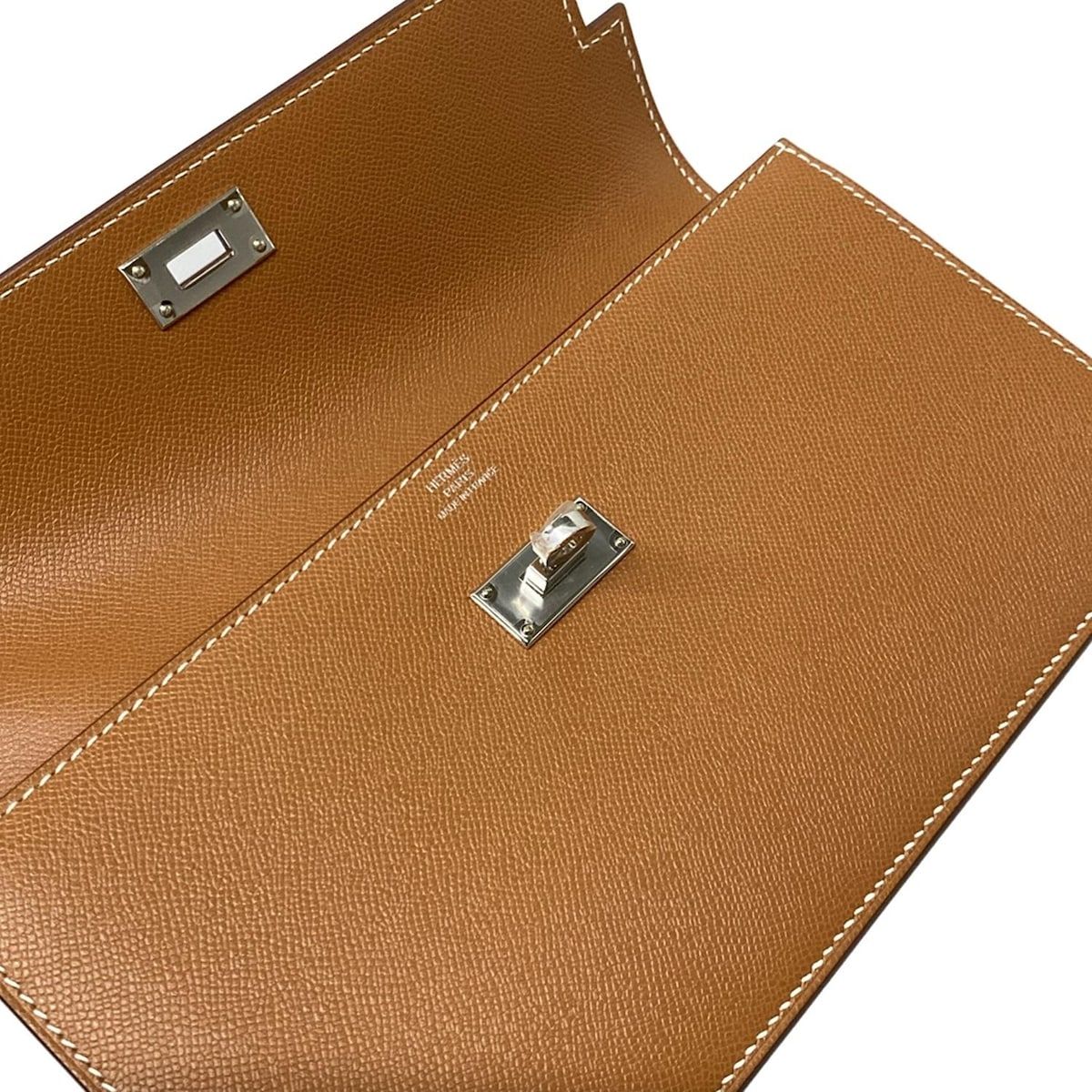 Hermes Wallet Kelly Pocket Long Gold Silver — view 3
