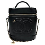 Chanel Shoulder Bag Vanity Bag Black CC Logo