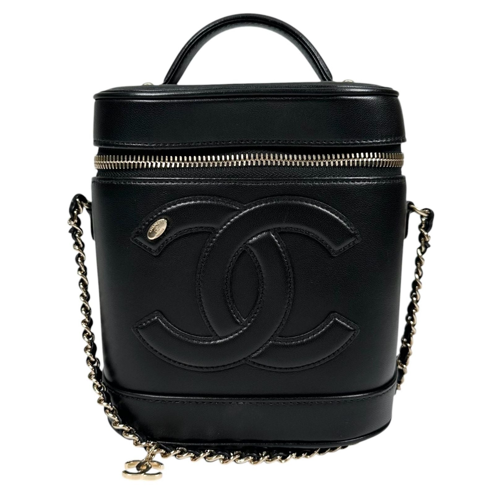 Chanel Shoulder Bag Vanity Bag Black CC Logo