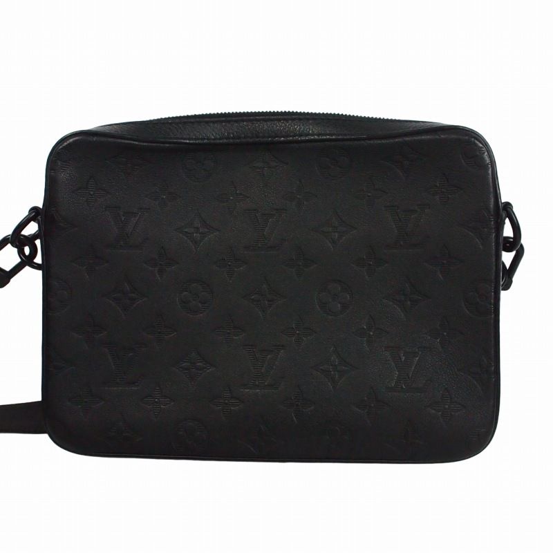 Louis Vuitton Monogram Shadow Trio Messenger Shoulder Bag Black — view 2