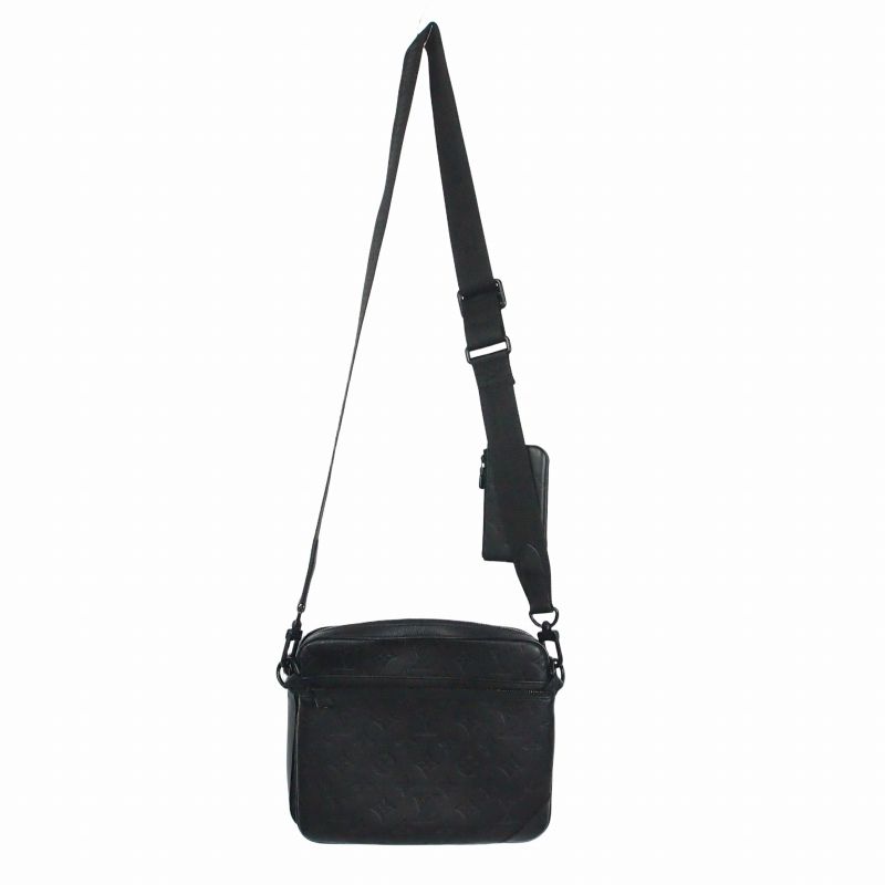 Louis Vuitton Monogram Shadow Trio Messenger Shoulder Bag Black — view 3