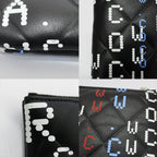 Chanel Ten Clutch Typography Quilted Second Black Silver Lambskin CC Logo — view 8