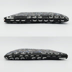 Chanel Ten Clutch Typography Quilted Second Black Silver Lambskin CC Logo — view 4