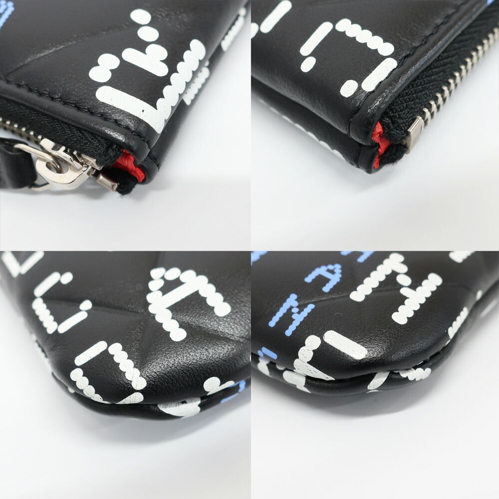 Chanel Ten Clutch Typography Quilted Second Black Silver Lambskin CC Logo — view 5