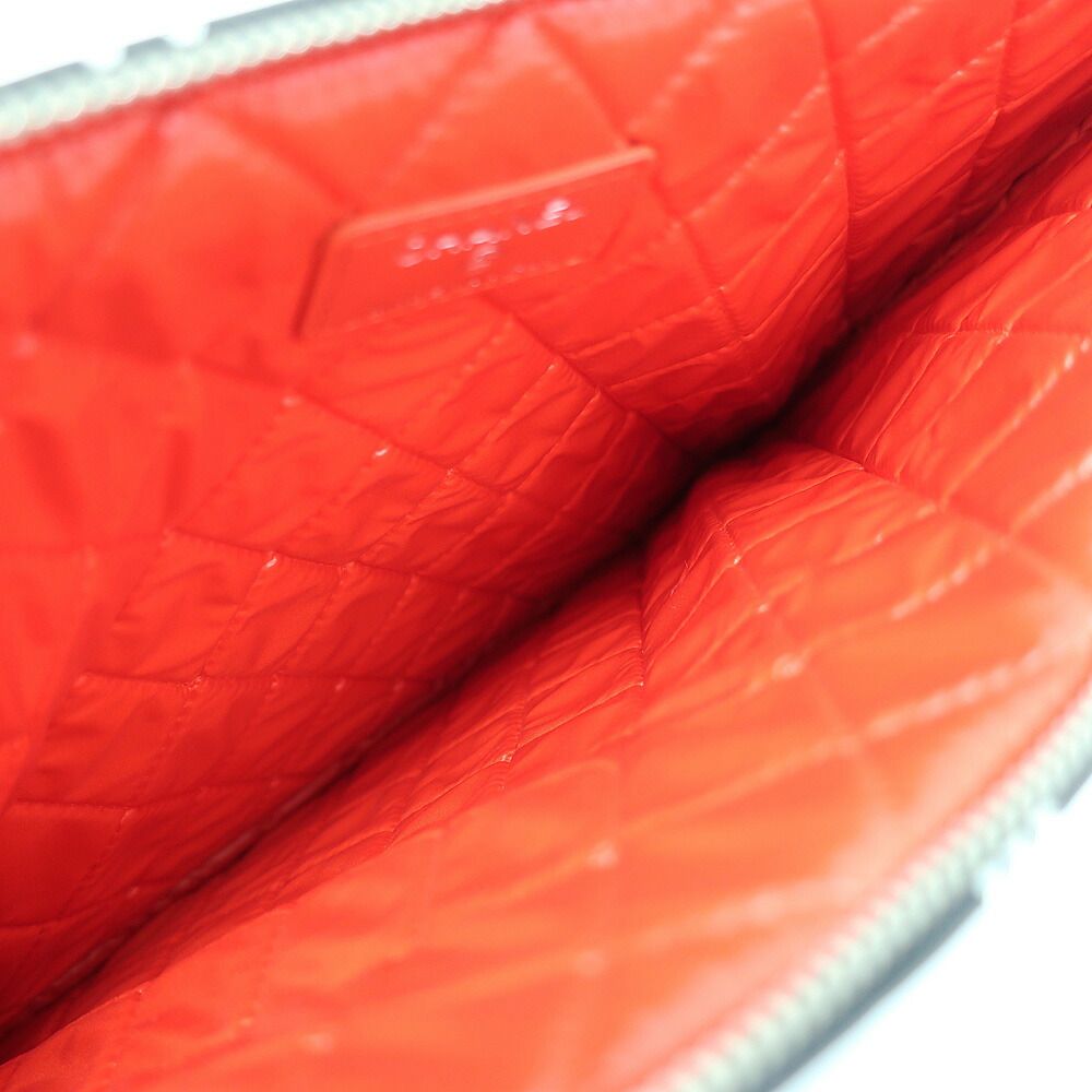 Chanel Ten Clutch Typography Quilted Second Black Silver Lambskin CC Logo — view 6