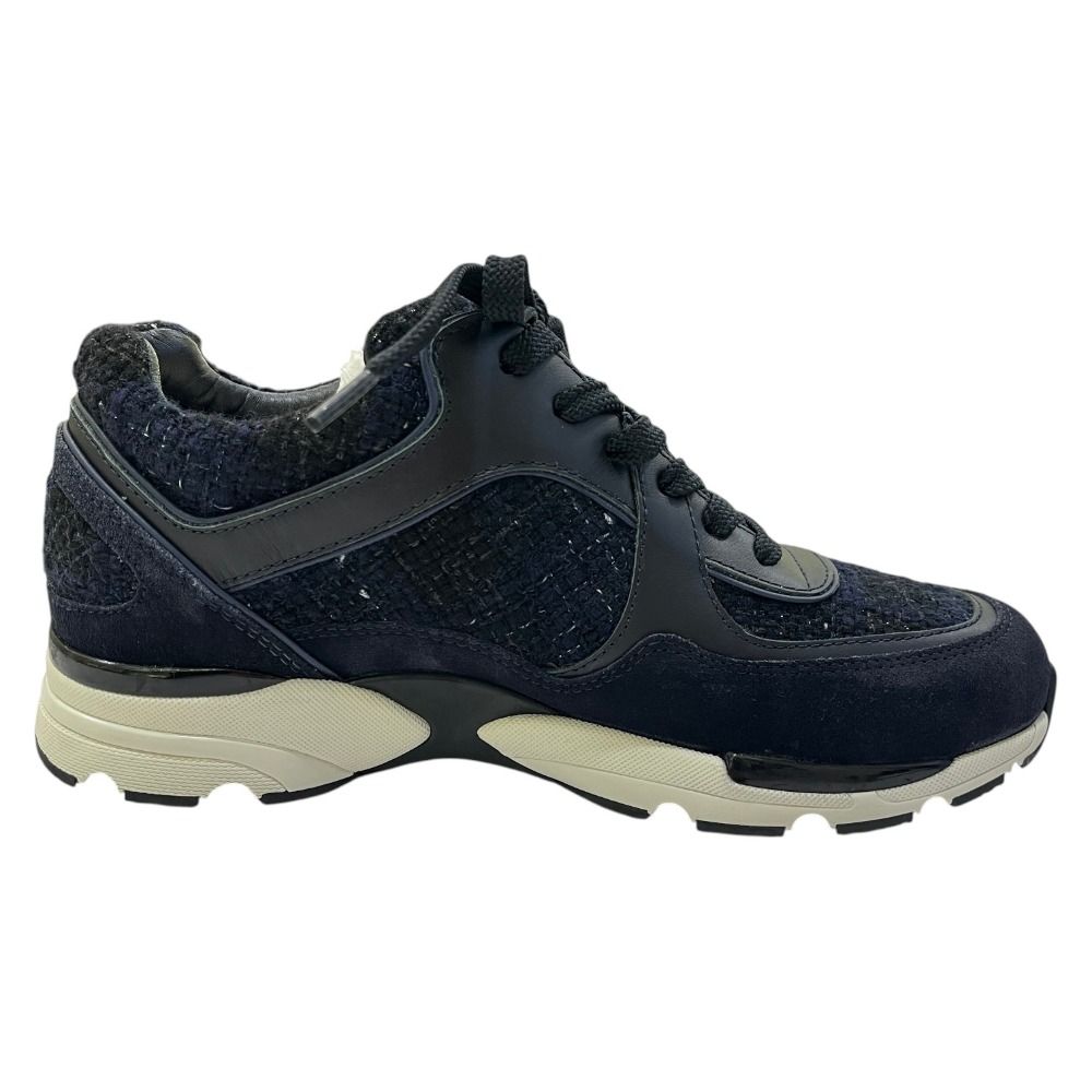 Chanel Sneakers CC Logo Tweed Blue — view 5