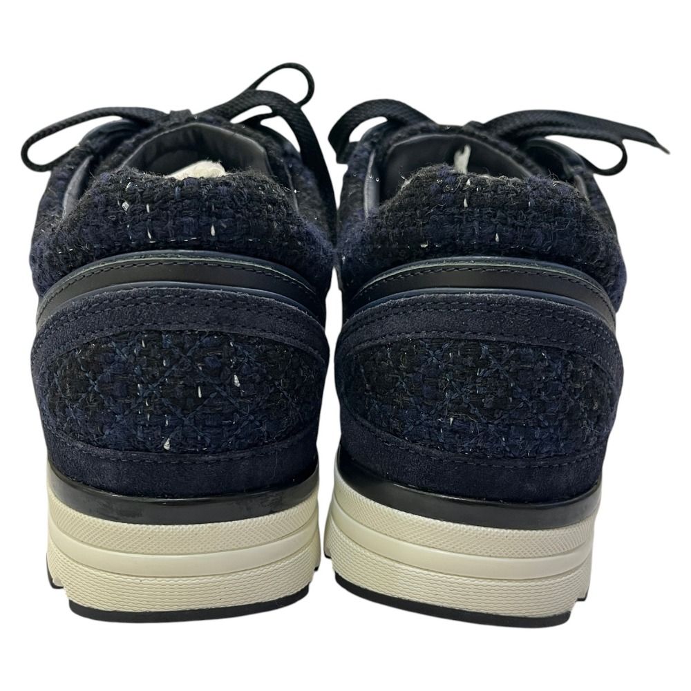 Chanel Sneakers CC Logo Tweed Blue — view 3
