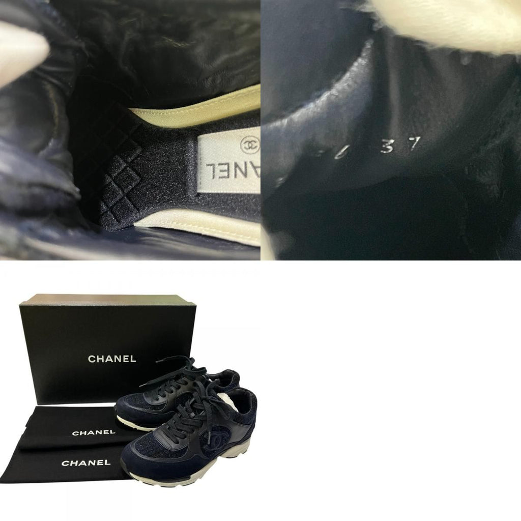 Chanel Sneakers CC Logo Tweed Blue — view 9