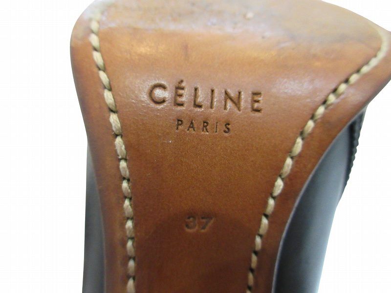 Celine Short Boots Ankle Leather Black — view 6