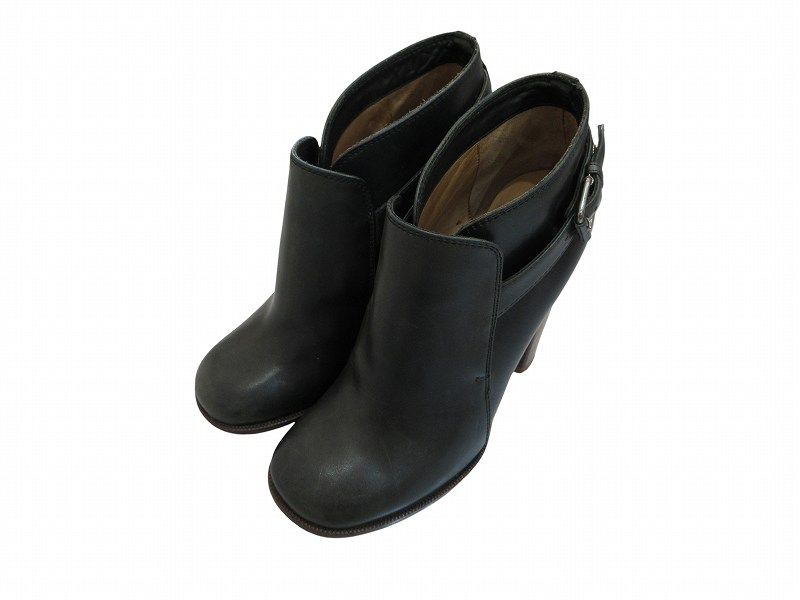 Celine Short Boots Ankle Leather Black