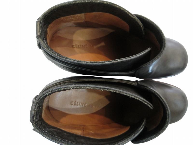 Celine Short Boots Ankle Leather Black — view 7