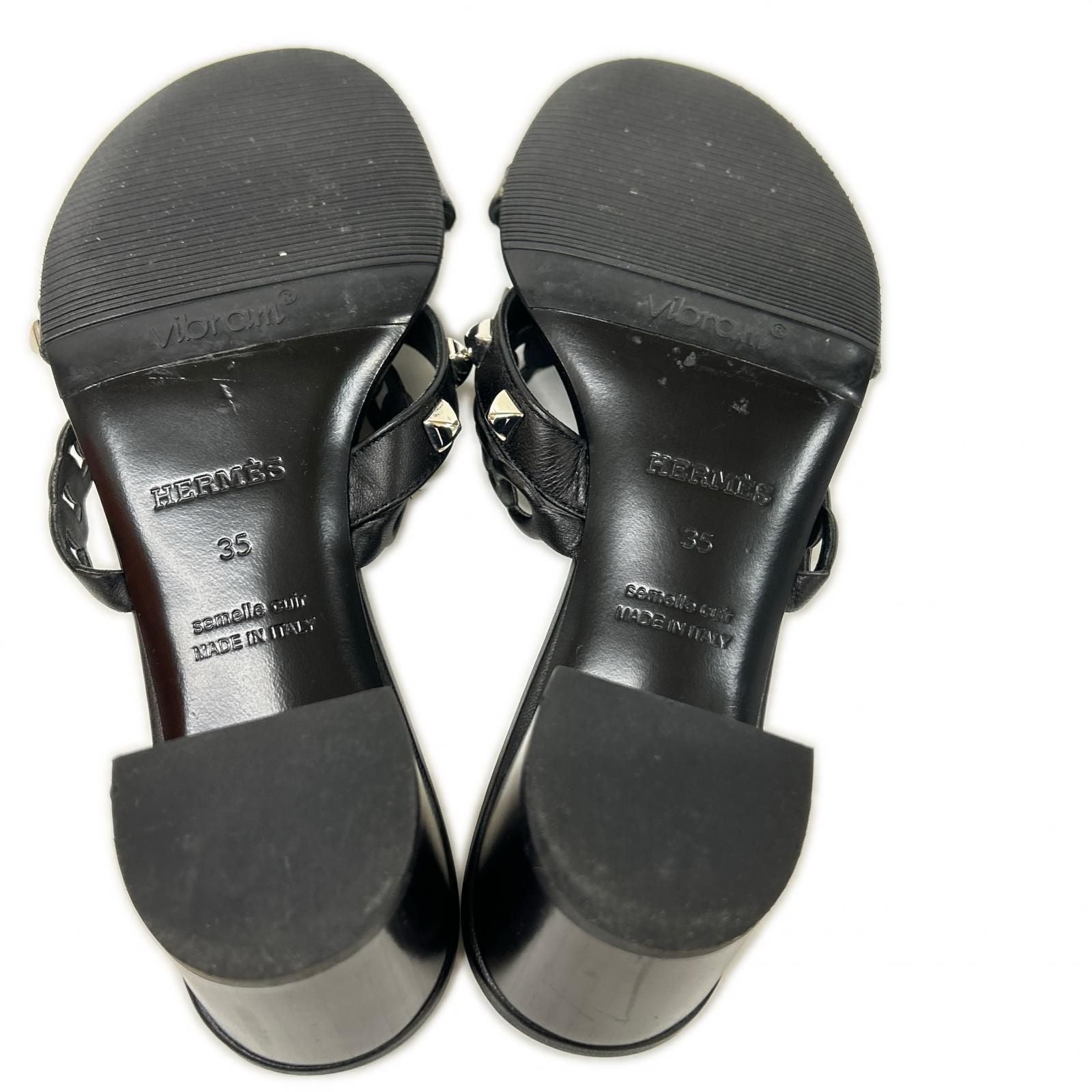 Hermes Aggaccio Medley Studs Chaine D'ancre Leather Sandals — view 6