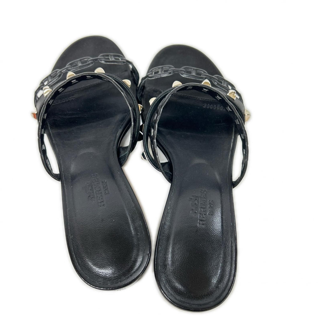 Hermes Aggaccio Medley Studs Chaine D'ancre Leather Sandals — view 5