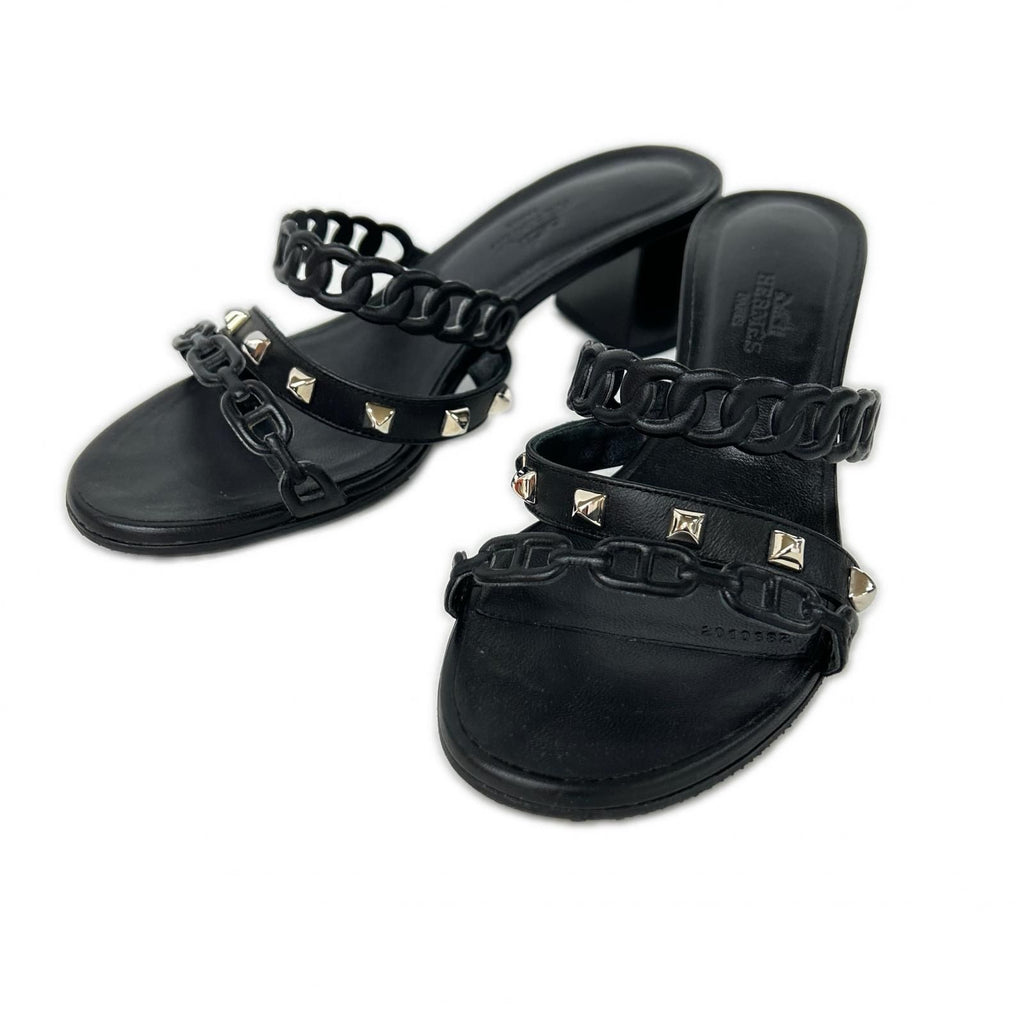 Hermes Aggaccio Medley Studs Chaine D'ancre Leather Sandals