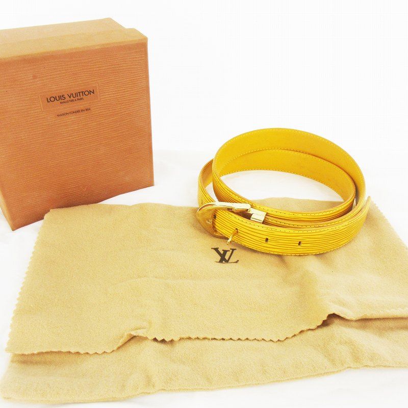 Louis Vuitton Epi Ceinture Plain Belt 85 34 Tassili Yellow Gold Leather — view 2