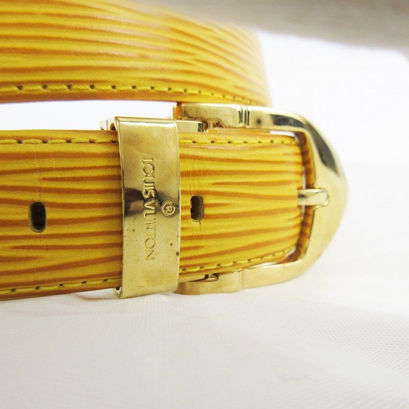 Louis Vuitton Epi Ceinture Plain Belt 85 34 Tassili Yellow Gold Leather — view 7