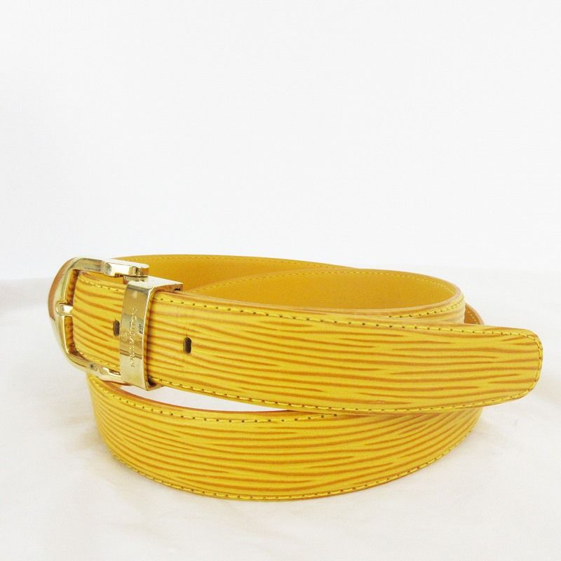 Louis Vuitton Epi Ceinture Plain Belt 85 34 Tassili Yellow Gold Leather — view 4