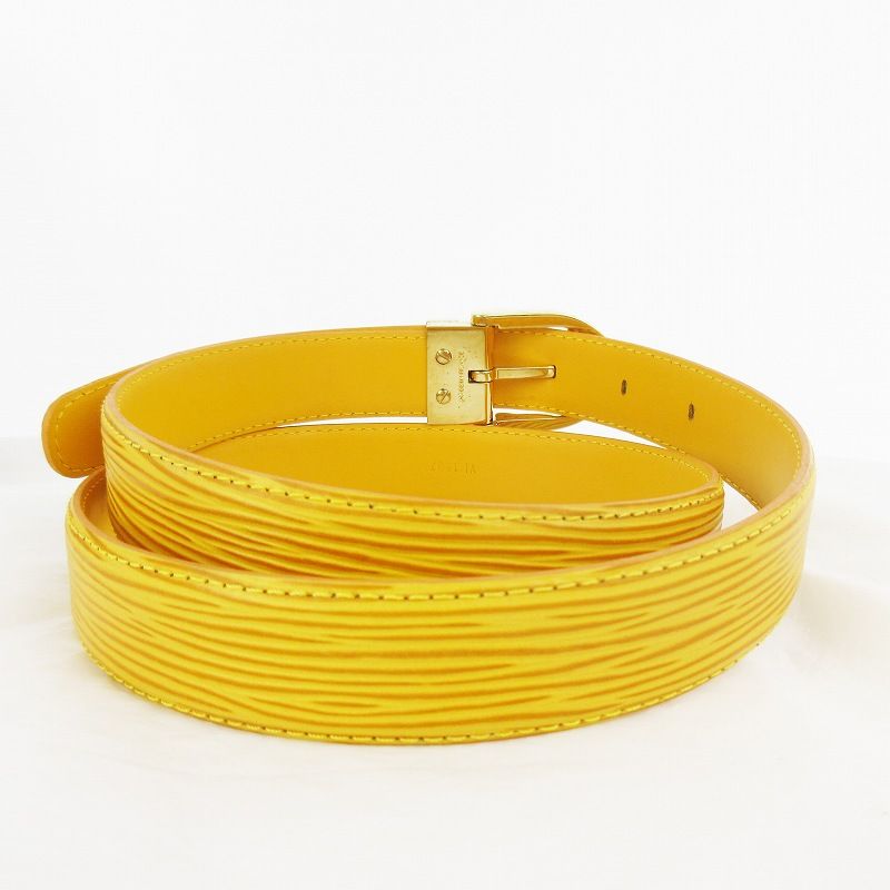 Louis Vuitton Epi Ceinture Plain Belt 85 34 Tassili Yellow Gold Leather — view 5
