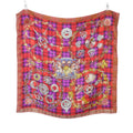 Hermes Carre 90 Fleurs D'ecosse Scottish Flower Silk Scarf Check