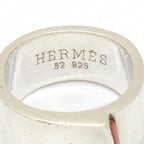 Hermes Candy Ring 52 Logo Carnelian Red Color Sterling Silver — view 8