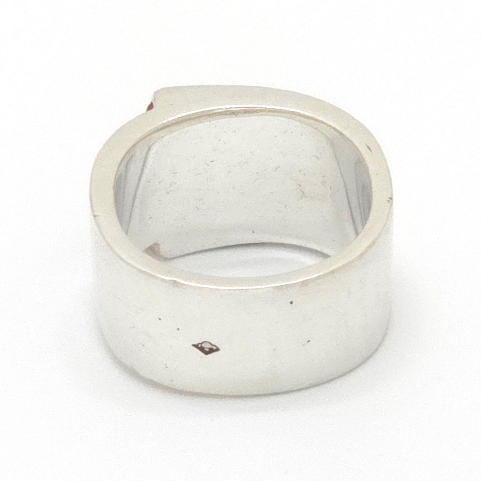Hermes Candy Ring 52 Logo Carnelian Red Color Sterling Silver — view 4