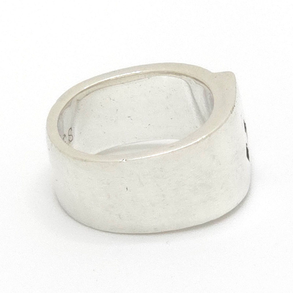 Hermes Candy Ring 52 Logo Carnelian Red Color Sterling Silver — view 5