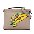 Fendi Selleria Peekaboo Fit Mini Banana 2-Way Shoulder Bag Gray Multicolor