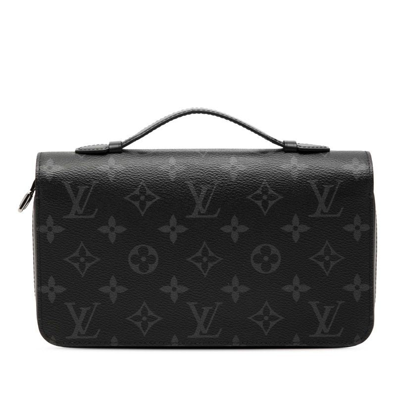 Louis Vuitton Monogram Eclipse Zippy XL Zip Around Wallet Second Black Leather