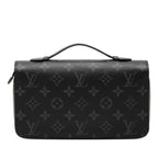 Louis Vuitton Monogram Eclipse Zippy XL Zip Around Wallet Second Black Leather