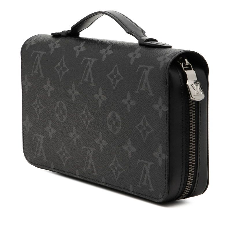 Louis Vuitton Monogram Eclipse Zippy XL Zip Around Wallet Second Black Leather — view 2
