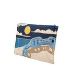 Hermes Escal a la Plage GM Clutch Beige Blue Canvas — view 2