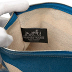 Hermes Escal a la Plage GM Clutch Beige Blue Canvas — view 5