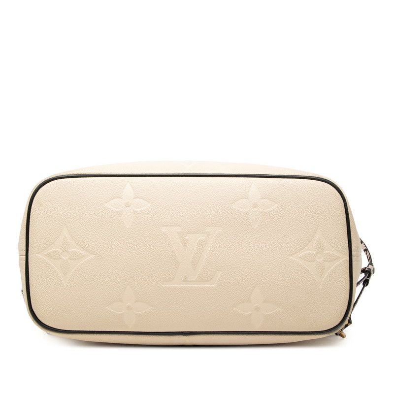 Louis Vuitton Monogram Empreinte Giant Neverfull MM Tote Shoulder Bag Cream — view 3