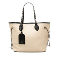 Louis Vuitton Monogram Empreinte Giant Neverfull MM Tote Shoulder Bag Cream