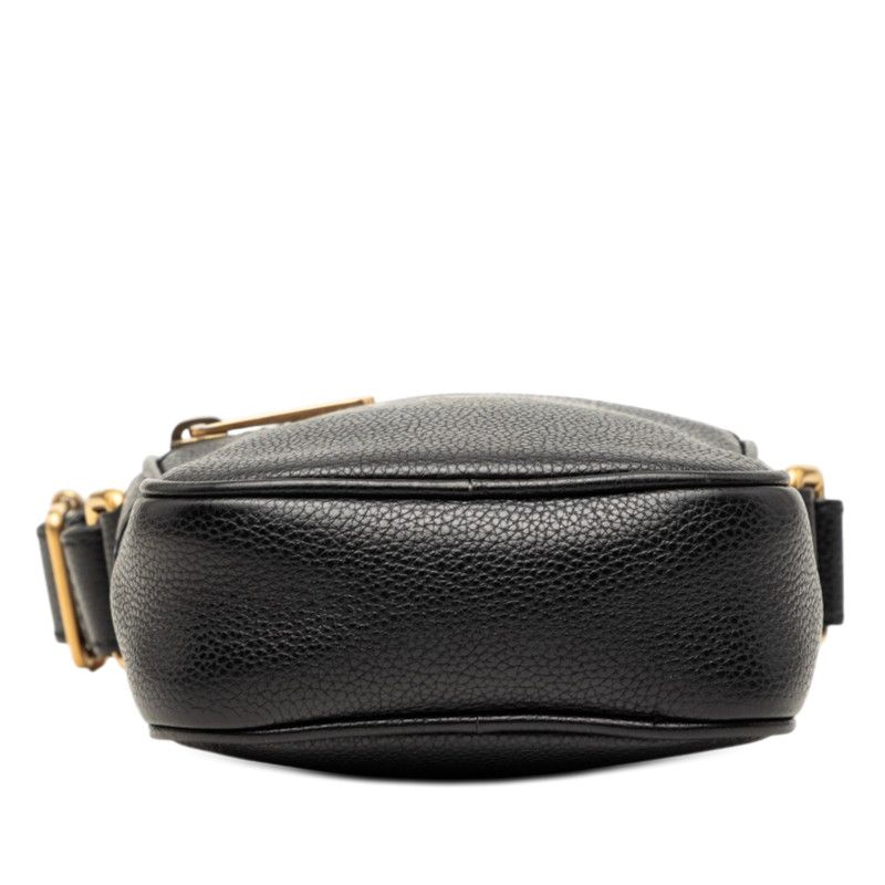 Gucci Logo Sherry Line Crossbody Shoulder Bag Black Leather — view 3