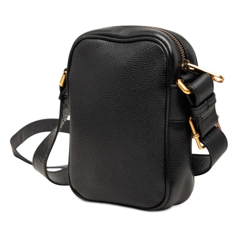 Gucci Logo Sherry Line Crossbody Shoulder Bag Black Leather — view 2