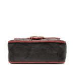 Gucci GG Marmont Chain Shoulder Bag 2-Way Black Red Leather — view 3