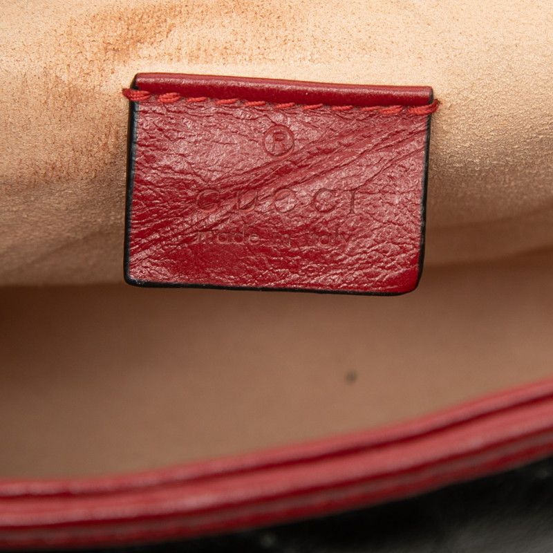 Gucci GG Marmont Chain Shoulder Bag 2-Way Black Red Leather — view 5