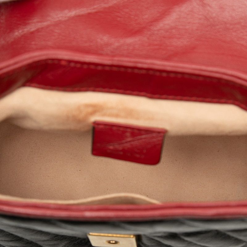 Gucci GG Marmont Chain Shoulder Bag 2-Way Black Red Leather — view 4