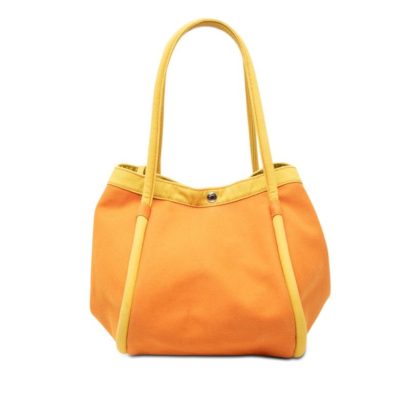 Hermes Sac Baga GM Tote Shoulder Bag Yellow Orange Canvas