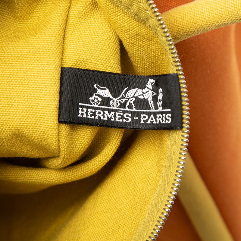 Hermes Sac Baga GM Tote Shoulder Bag Yellow Orange Canvas — view 5