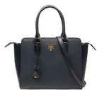 Prada 2-Way Shoulder Bag Navy Saffiano Leather
