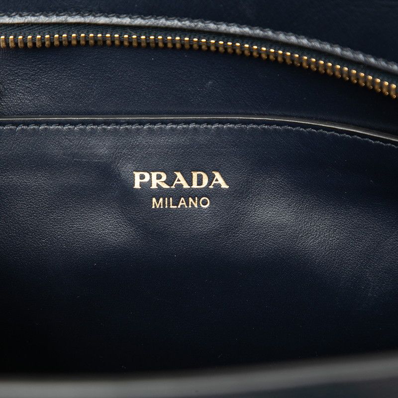 Prada 2-Way Shoulder Bag Navy Saffiano Leather — view 5