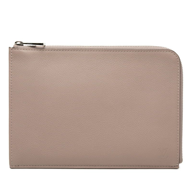 Louis Vuitton Pochette Jour PM Clutch Taupe Beige Leather